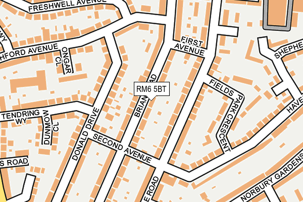 RM6 5BT map - OS OpenMap – Local (Ordnance Survey)
