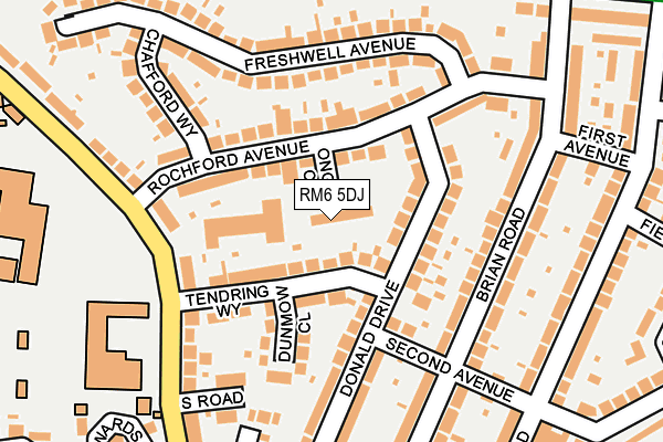 RM6 5DJ map - OS OpenMap – Local (Ordnance Survey)