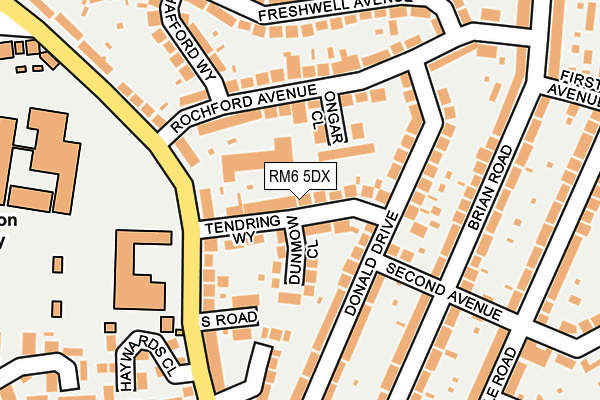 RM6 5DX map - OS OpenMap – Local (Ordnance Survey)