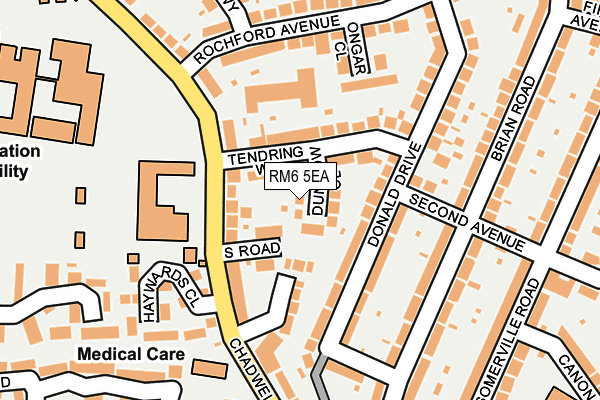 RM6 5EA map - OS OpenMap – Local (Ordnance Survey)