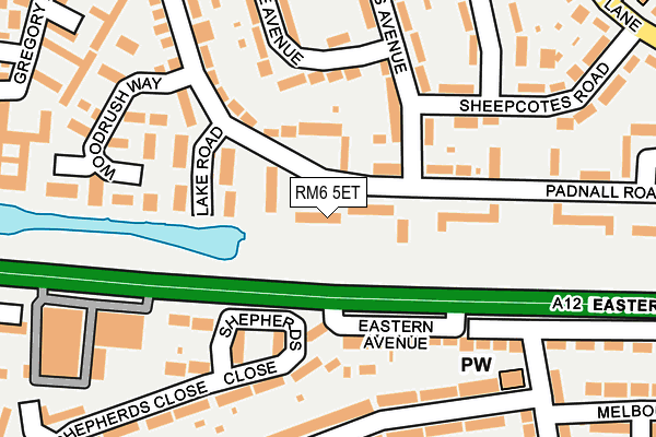 RM6 5ET map - OS OpenMap – Local (Ordnance Survey)