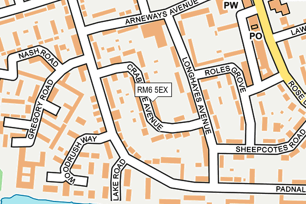 RM6 5EX map - OS OpenMap – Local (Ordnance Survey)