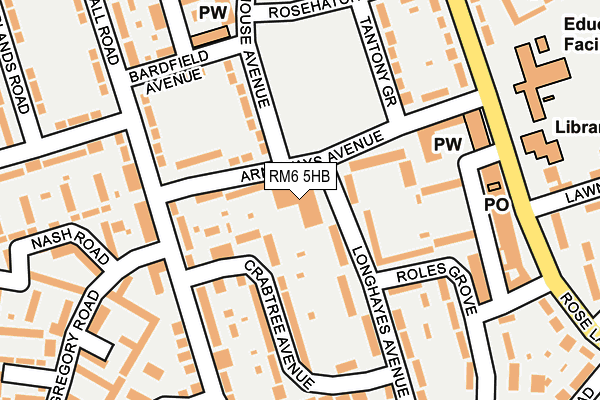 RM6 5HB map - OS OpenMap – Local (Ordnance Survey)