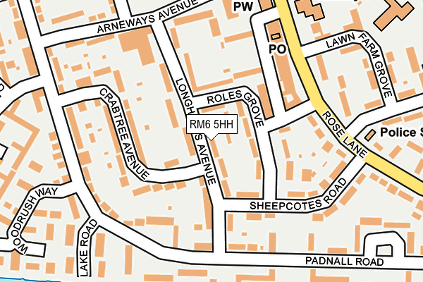 RM6 5HH map - OS OpenMap – Local (Ordnance Survey)