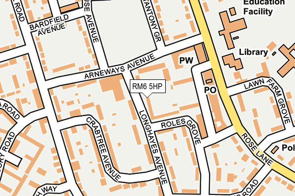 RM6 5HP map - OS OpenMap – Local (Ordnance Survey)