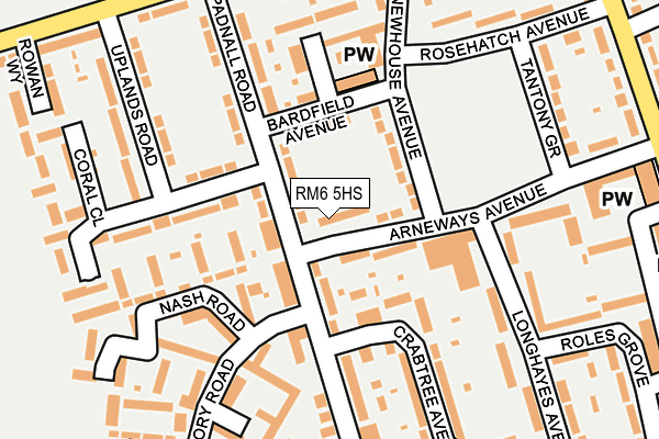 RM6 5HS map - OS OpenMap – Local (Ordnance Survey)