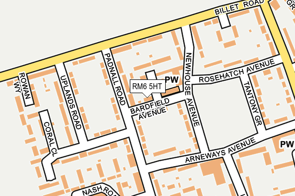 RM6 5HT map - OS OpenMap – Local (Ordnance Survey)