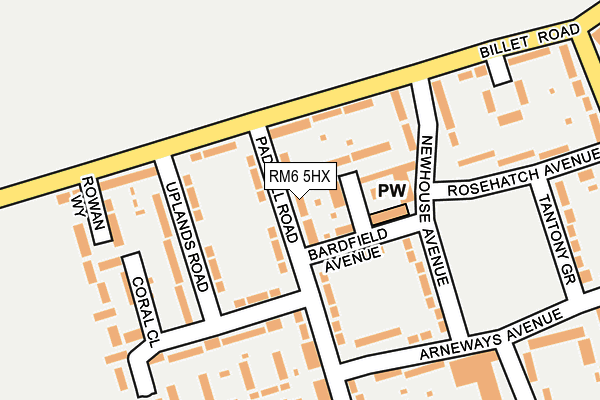 RM6 5HX map - OS OpenMap – Local (Ordnance Survey)