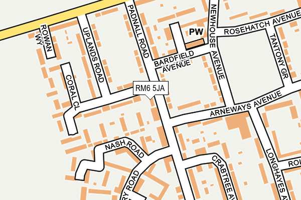 RM6 5JA map - OS OpenMap – Local (Ordnance Survey)