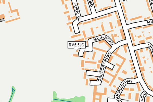 RM6 5JG map - OS OpenMap – Local (Ordnance Survey)