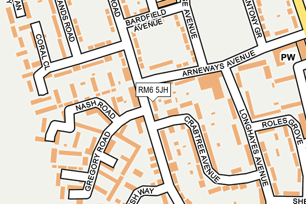 RM6 5JH map - OS OpenMap – Local (Ordnance Survey)