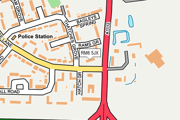 RM6 5JX map - OS OpenMap – Local (Ordnance Survey)