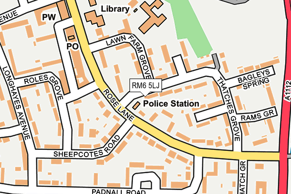 RM6 5LJ map - OS OpenMap – Local (Ordnance Survey)