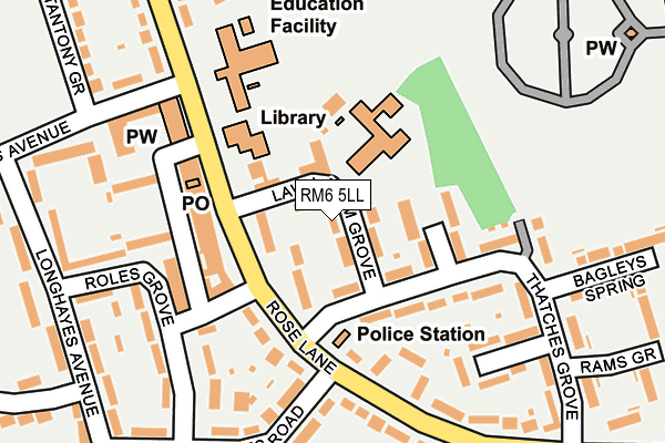 RM6 5LL map - OS OpenMap – Local (Ordnance Survey)