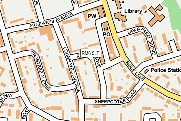 RM6 5LT map - OS OpenMap – Local (Ordnance Survey)