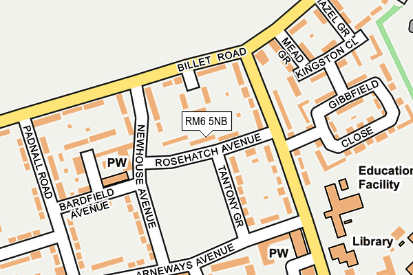 RM6 5NB map - OS OpenMap – Local (Ordnance Survey)