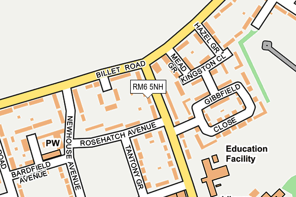 RM6 5NH map - OS OpenMap – Local (Ordnance Survey)