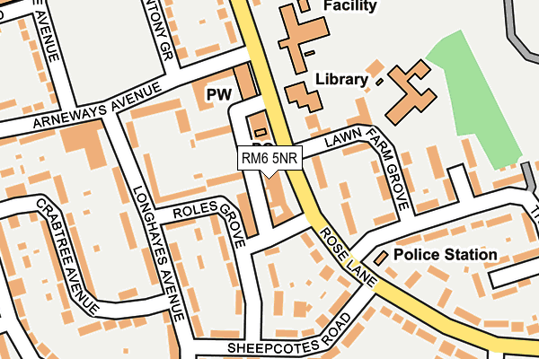 RM6 5NR map - OS OpenMap – Local (Ordnance Survey)