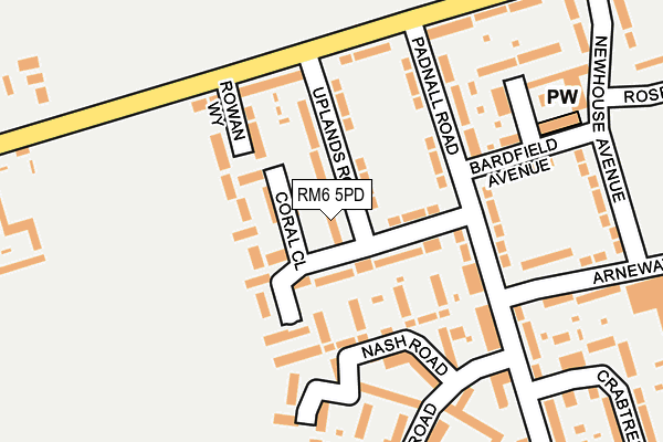 RM6 5PD map - OS OpenMap – Local (Ordnance Survey)