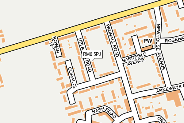 RM6 5PJ map - OS OpenMap – Local (Ordnance Survey)