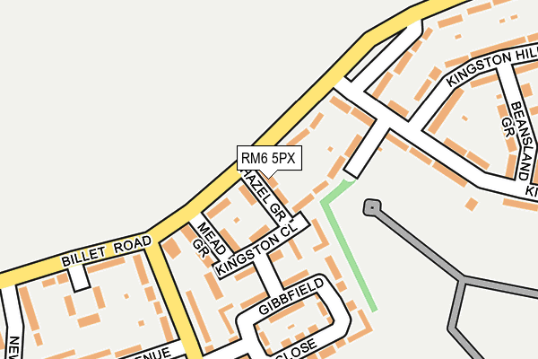 RM6 5PX map - OS OpenMap – Local (Ordnance Survey)