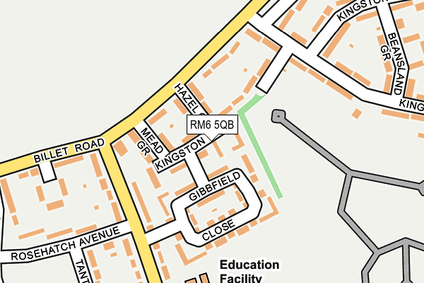 RM6 5QB map - OS OpenMap – Local (Ordnance Survey)