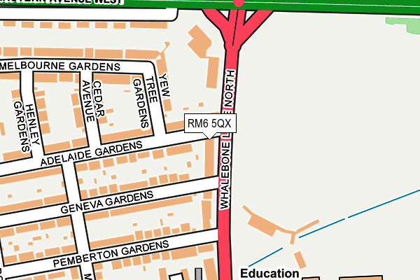 RM6 5QX map - OS OpenMap – Local (Ordnance Survey)