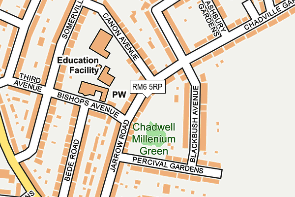 RM6 5RP map - OS OpenMap – Local (Ordnance Survey)