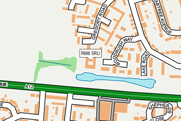 RM6 5RU map - OS OpenMap – Local (Ordnance Survey)