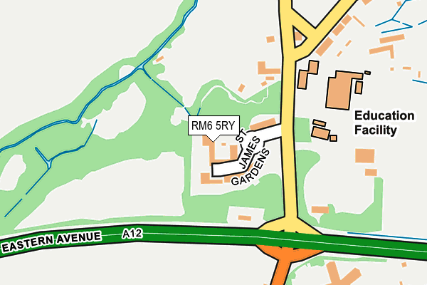 RM6 5RY map - OS OpenMap – Local (Ordnance Survey)