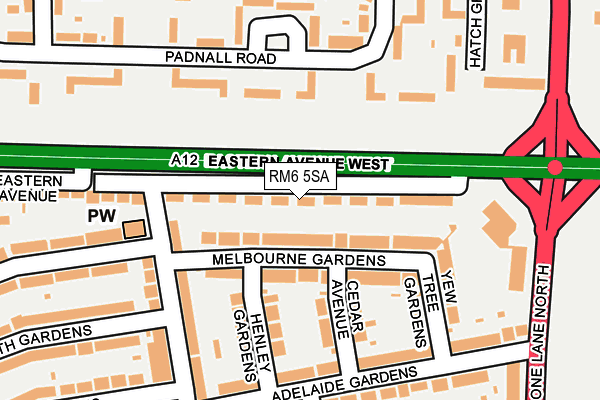 RM6 5SA map - OS OpenMap – Local (Ordnance Survey)