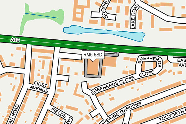RM6 5SD map - OS OpenMap – Local (Ordnance Survey)