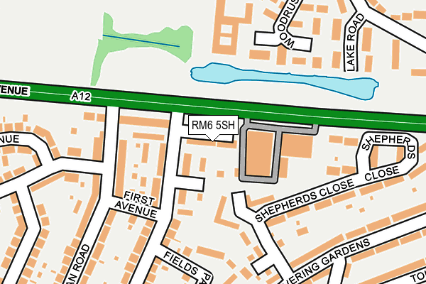 RM6 5SH map - OS OpenMap – Local (Ordnance Survey)