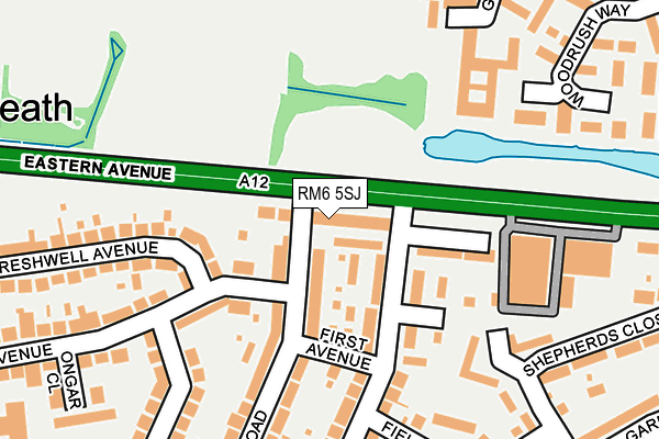 RM6 5SJ map - OS OpenMap – Local (Ordnance Survey)