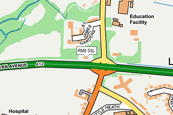 RM6 5SL map - OS OpenMap – Local (Ordnance Survey)