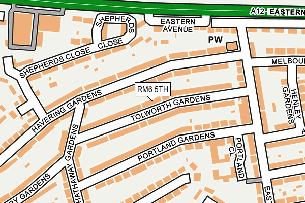 RM6 5TH map - OS OpenMap – Local (Ordnance Survey)