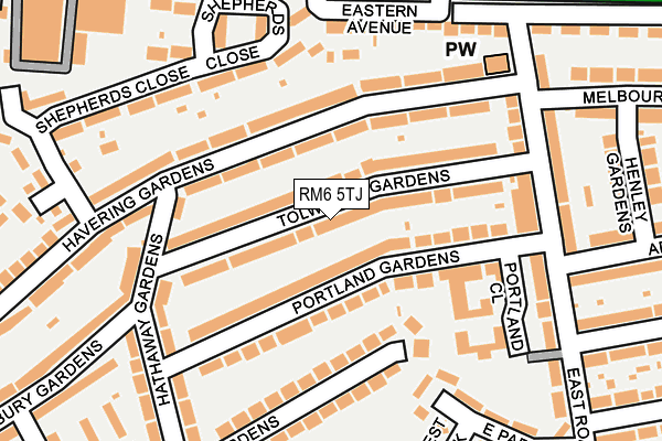 RM6 5TJ map - OS OpenMap – Local (Ordnance Survey)