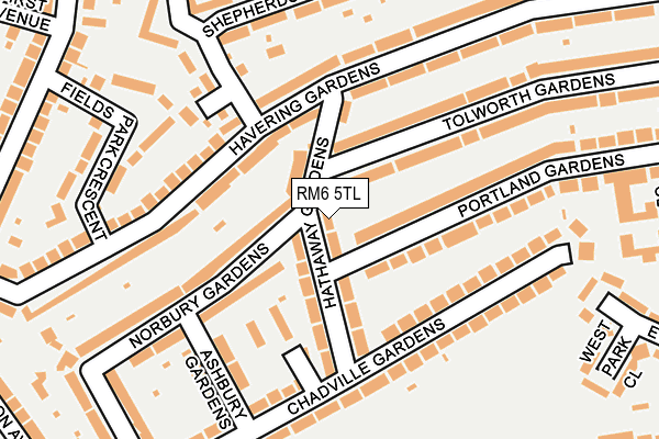 RM6 5TL map - OS OpenMap – Local (Ordnance Survey)