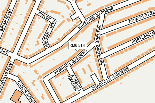 RM6 5TR map - OS OpenMap – Local (Ordnance Survey)
