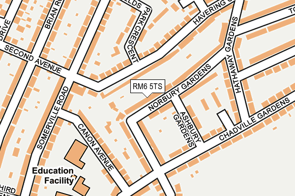 RM6 5TS map - OS OpenMap – Local (Ordnance Survey)