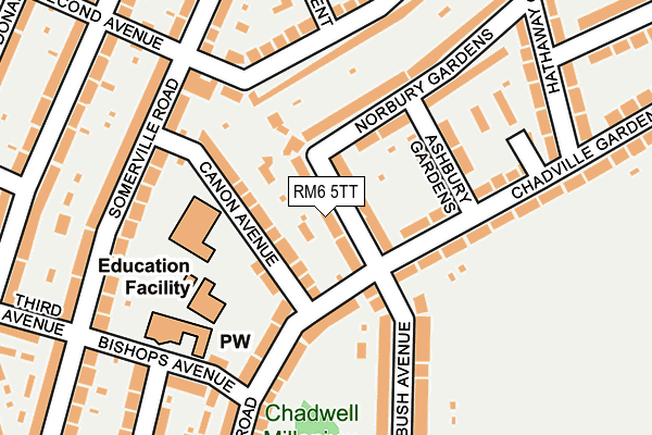 RM6 5TT map - OS OpenMap – Local (Ordnance Survey)