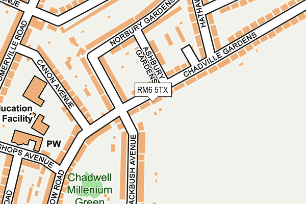 RM6 5TX map - OS OpenMap – Local (Ordnance Survey)