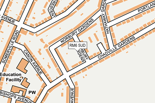 RM6 5UD map - OS OpenMap – Local (Ordnance Survey)