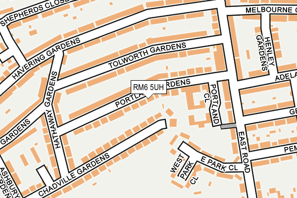 RM6 5UH map - OS OpenMap – Local (Ordnance Survey)