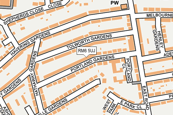 RM6 5UJ map - OS OpenMap – Local (Ordnance Survey)