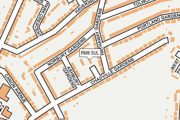 RM6 5UL map - OS OpenMap – Local (Ordnance Survey)