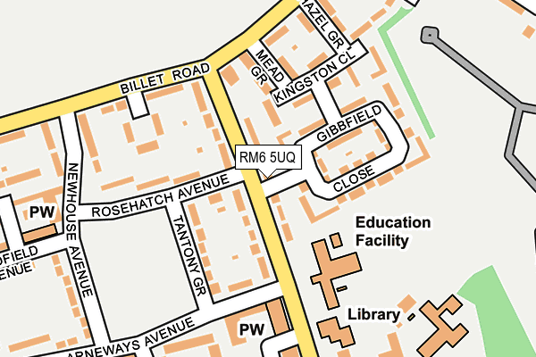 RM6 5UQ map - OS OpenMap – Local (Ordnance Survey)