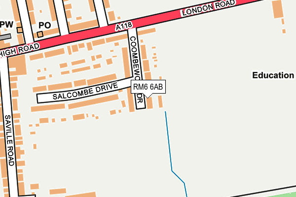 RM6 6AB map - OS OpenMap – Local (Ordnance Survey)