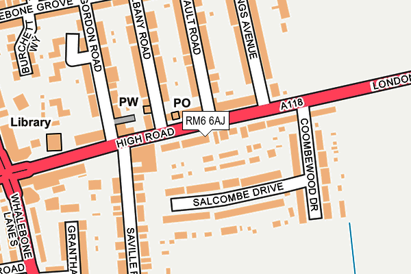 RM6 6AJ map - OS OpenMap – Local (Ordnance Survey)