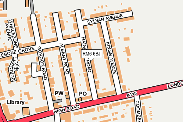 RM6 6BJ map - OS OpenMap – Local (Ordnance Survey)